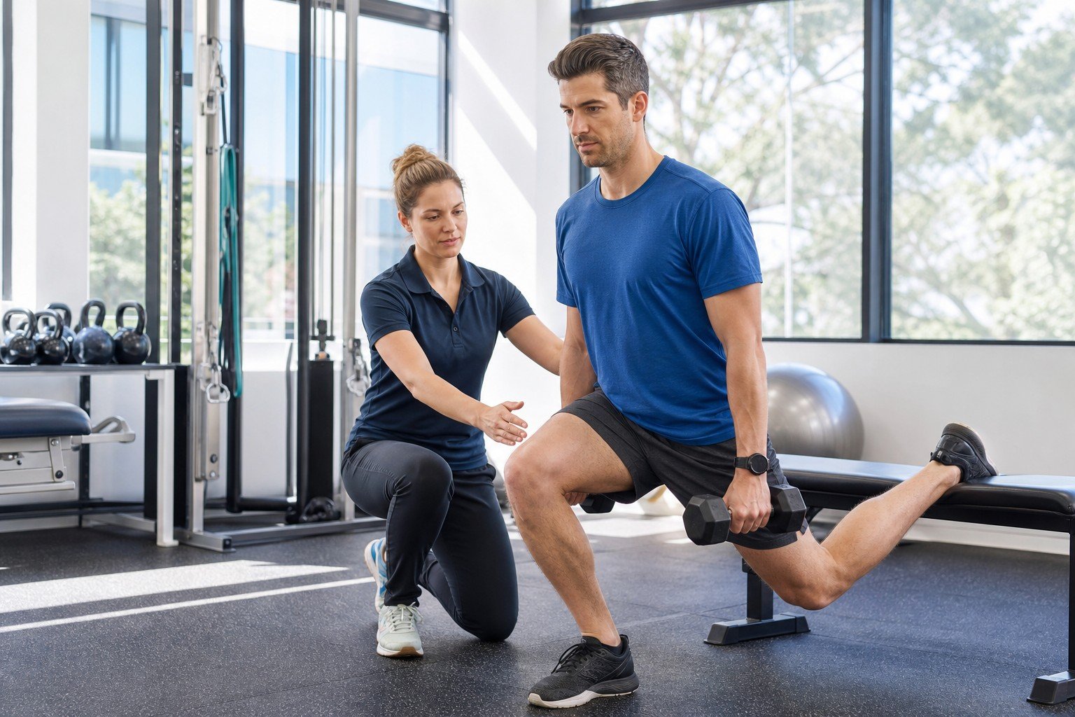 Exercise rehabilitation session designed to help prevent lower-back pain